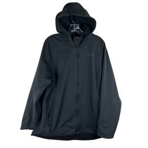 The North Face Womens WindWall Jacket Size XXL Black Softshell Fleece Lined Coat